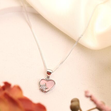 Pink Heart Star Necklace