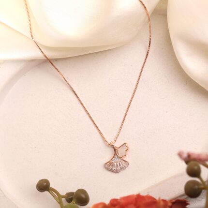 Rose Gold Fan Necklace