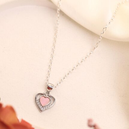 Pink Double Heart Necklace