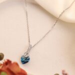 Blue Crystal Heart Necklace
