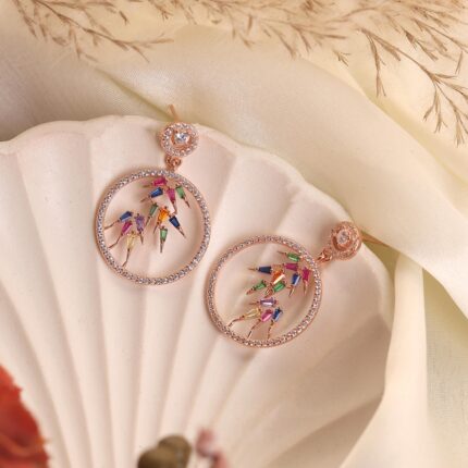 Rose Gold Multicolor Hoop Earrings