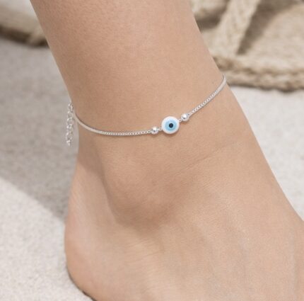 Aura Blue Evil Eye Anklet