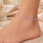 Elegant Anklet with Light Pink Stones