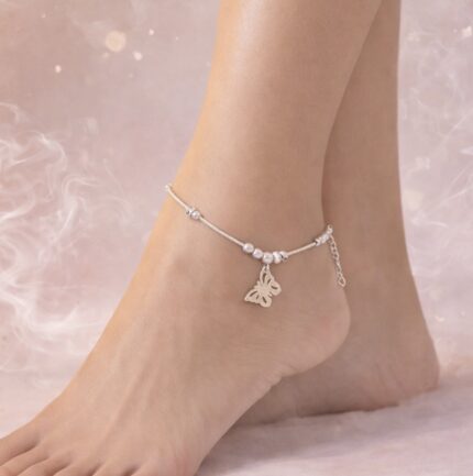 Silver Butterfly Anklet