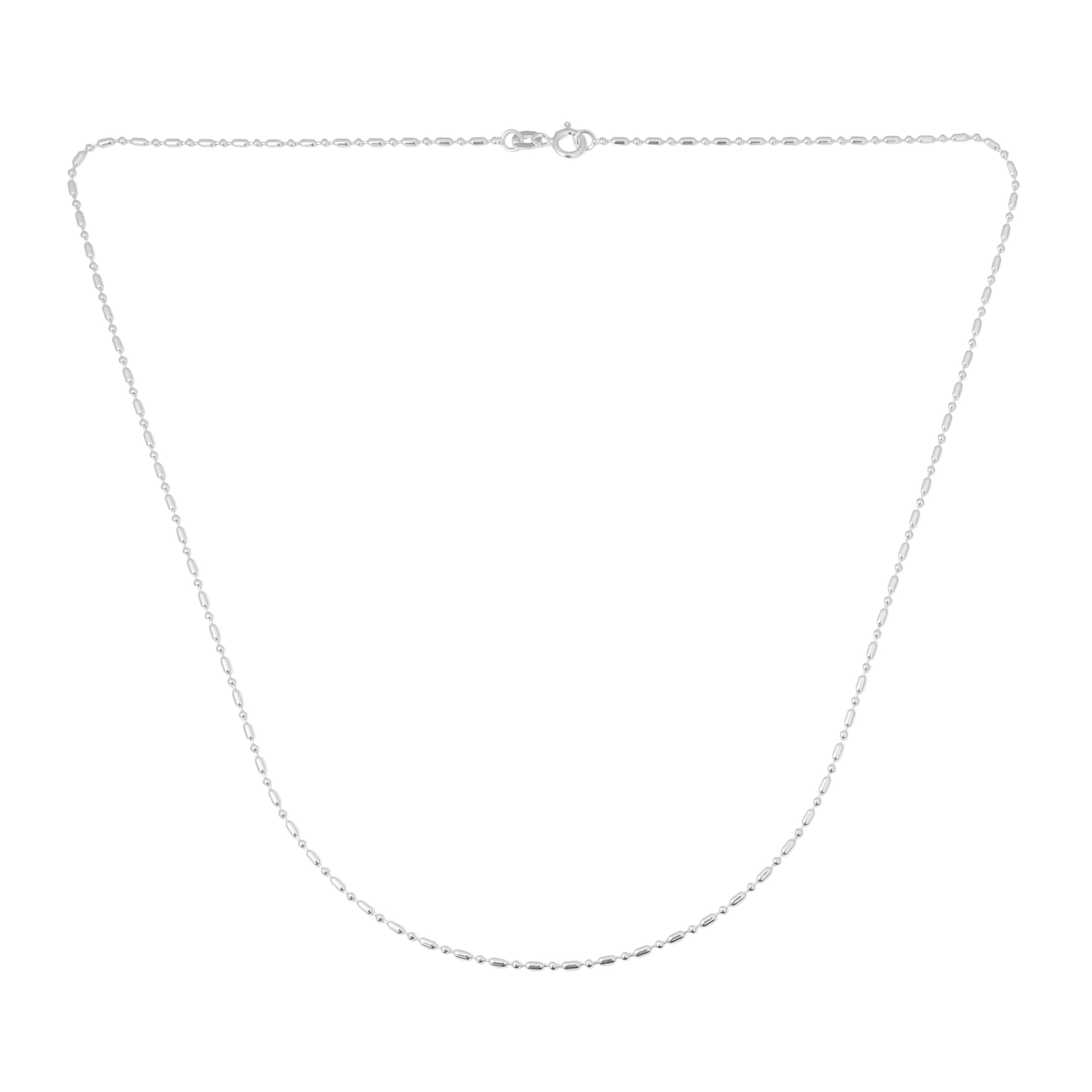 Silver Bead Chain Necklace - Image 2