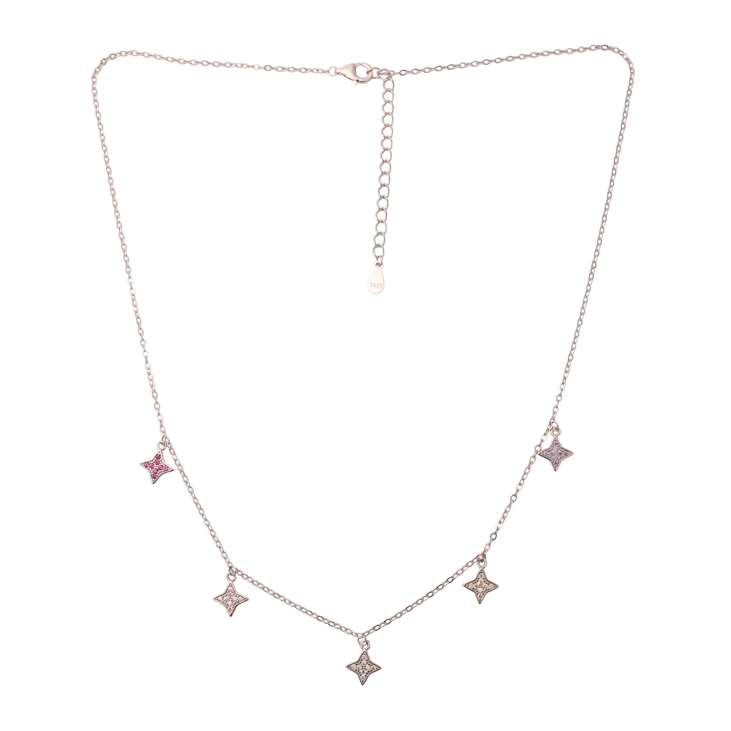 Women’s Silver Star Charms Necklace - Image 2