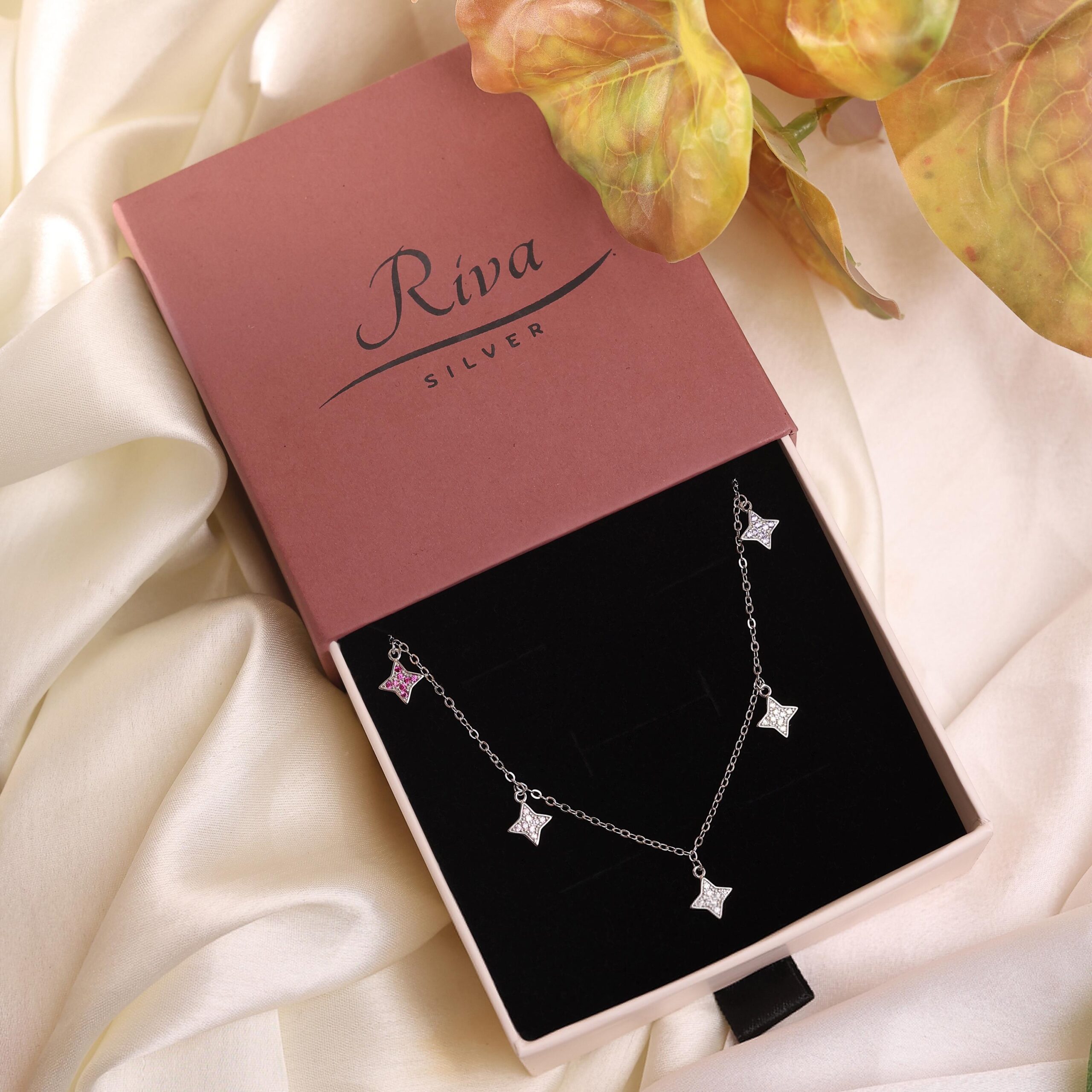 Women’s Silver Star Charms Necklace - Image 4