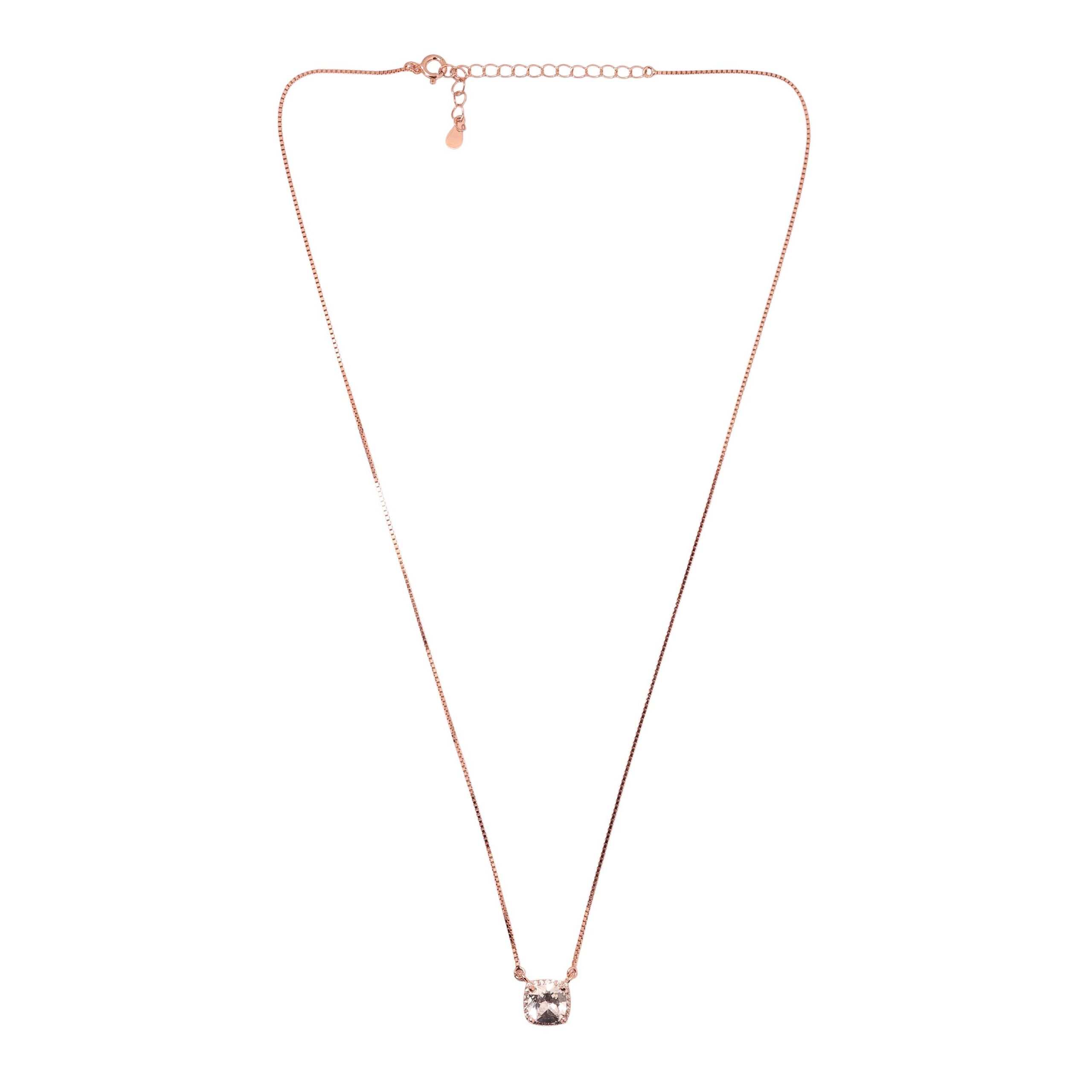 Women’s Rose Gold Solitaire Necklace - Image 2