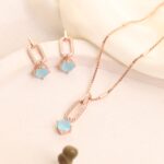 Aqua Blue Silver Jewelry Set