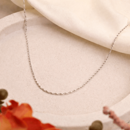 Classic Twisted Silver Chain Necklace