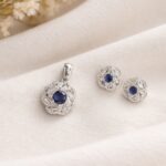 Elegant Sapphire Bloom Jewelry Set