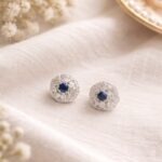 Royal Sapphire Halo Stud Earrings