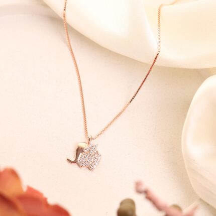 Elegant Rose Gold Crystal Cluster Pendant